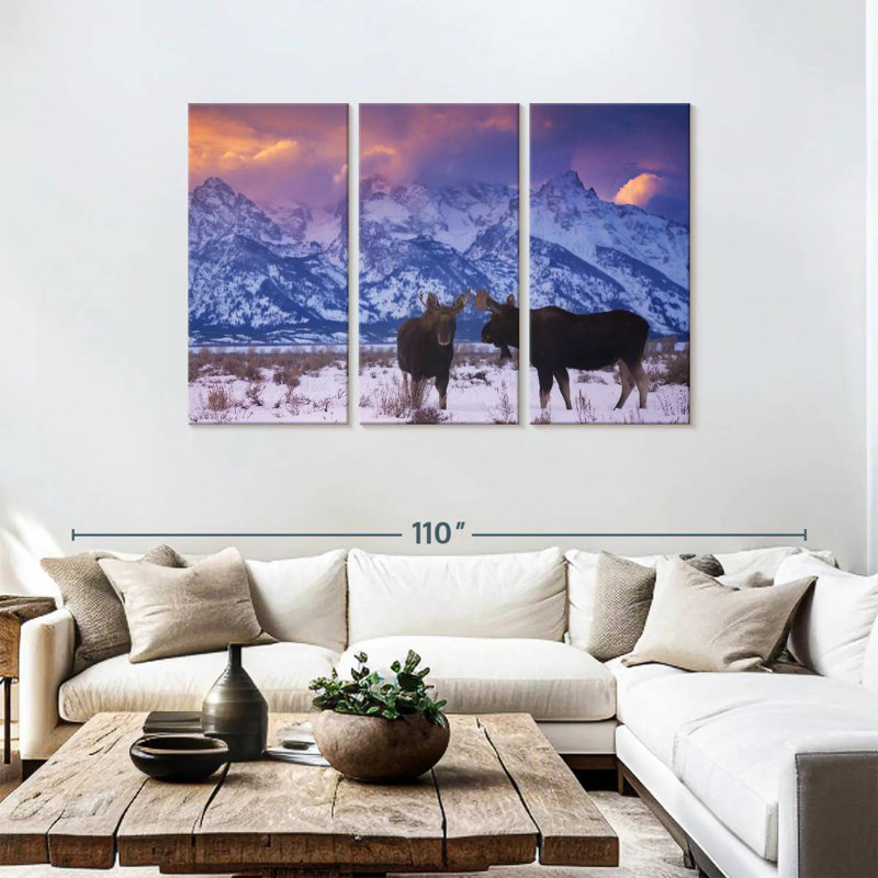 Winter Moose, 48" H x 74" W