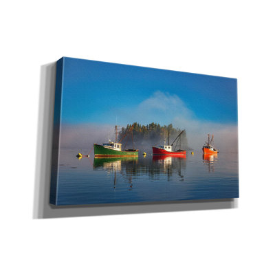 'Misty Morning On Johnson Bay' by Rick Berk Canvas Wall Art