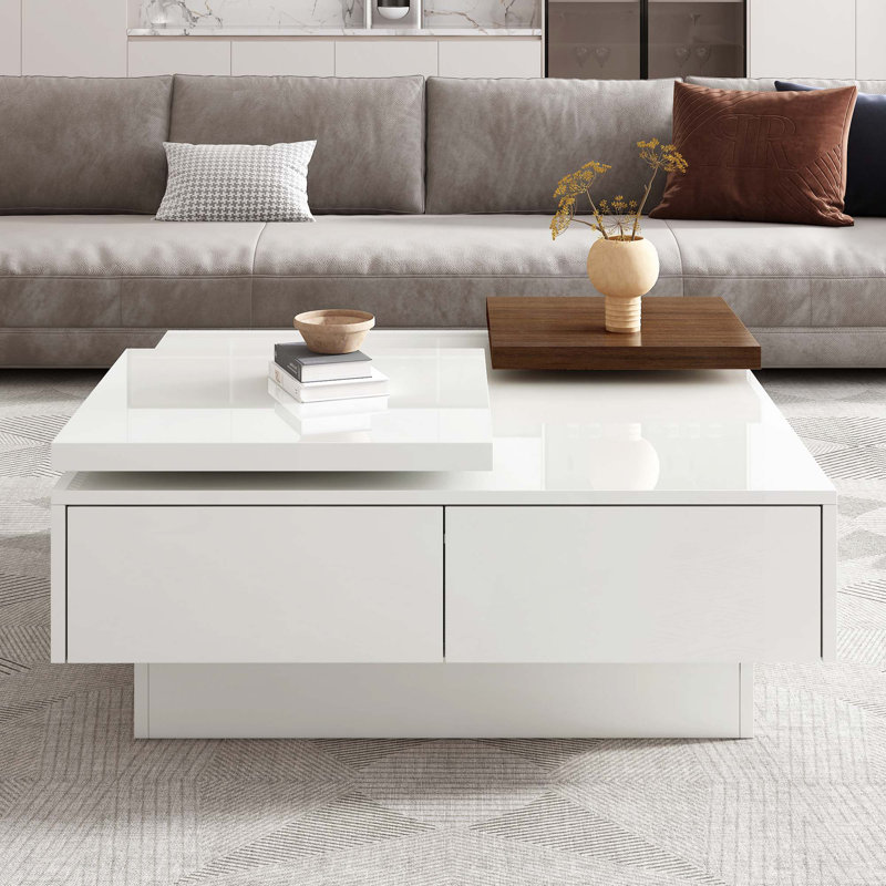 Table basse moderne carrée, Blanc