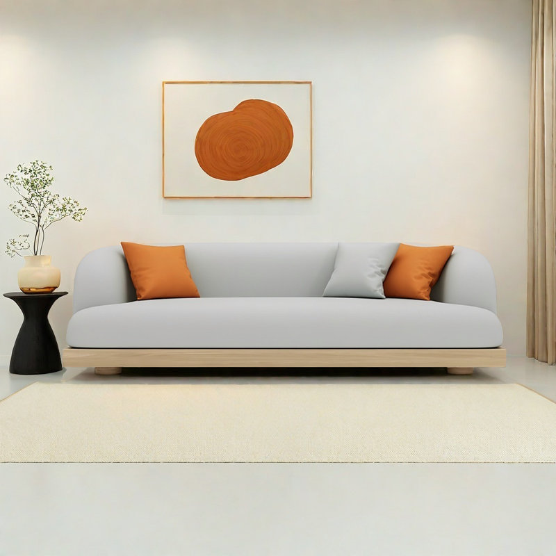 Creative simple sofa, Light Gray, 28.74" H x 94.49" W x 31.5" D