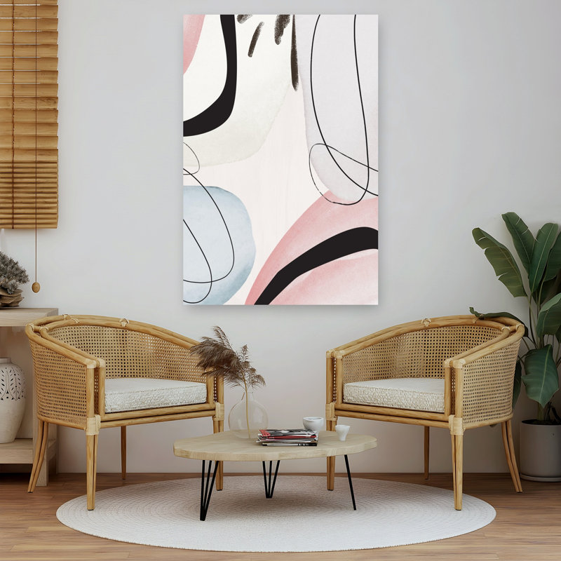 Soft Organic Abstraction Abstract Contemporary Delicate Wall Art Print by Sally Ann Moss - Wrapped Canvas Print