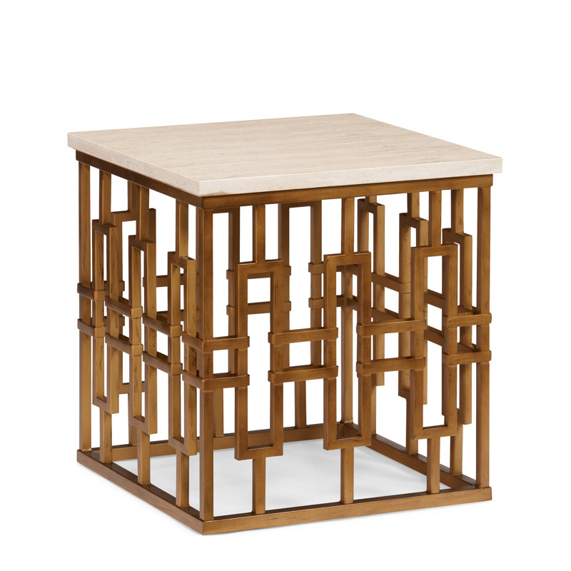 Chicklet Marble Top End Table