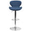 Tabouret de bar contemporain réglable en vinyle avec dossier incurvé et base chromée Nuttall-24677910