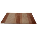 Hand Woven Cotton and Wool Striped Area Rug