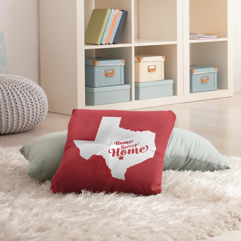 Coussin Sweet Home, 30 po x 30 po, Rouge, San Antonio