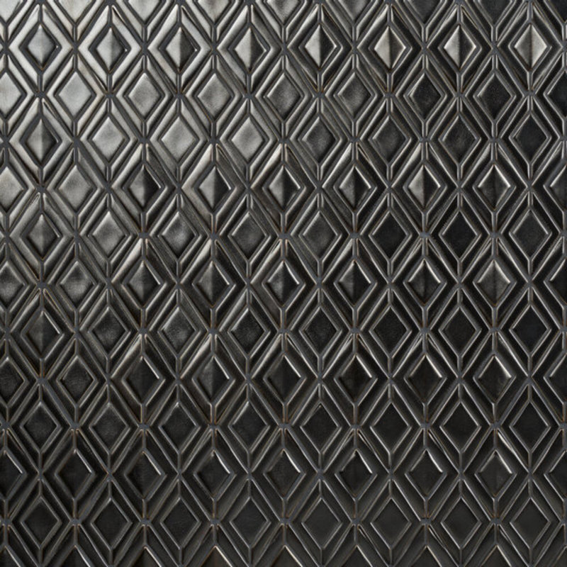 Nabi Jewel 3D Glossy Glass Mosaic Tile, Gunmetal Gray