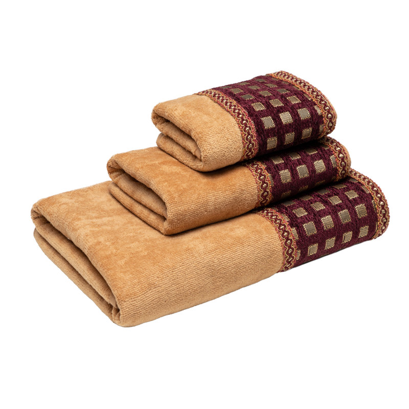 Cotton Jacquard, Gold/Wine