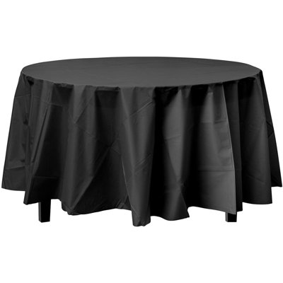 Nicole Fantini Plastic Disposable Round Tablecloth 84"