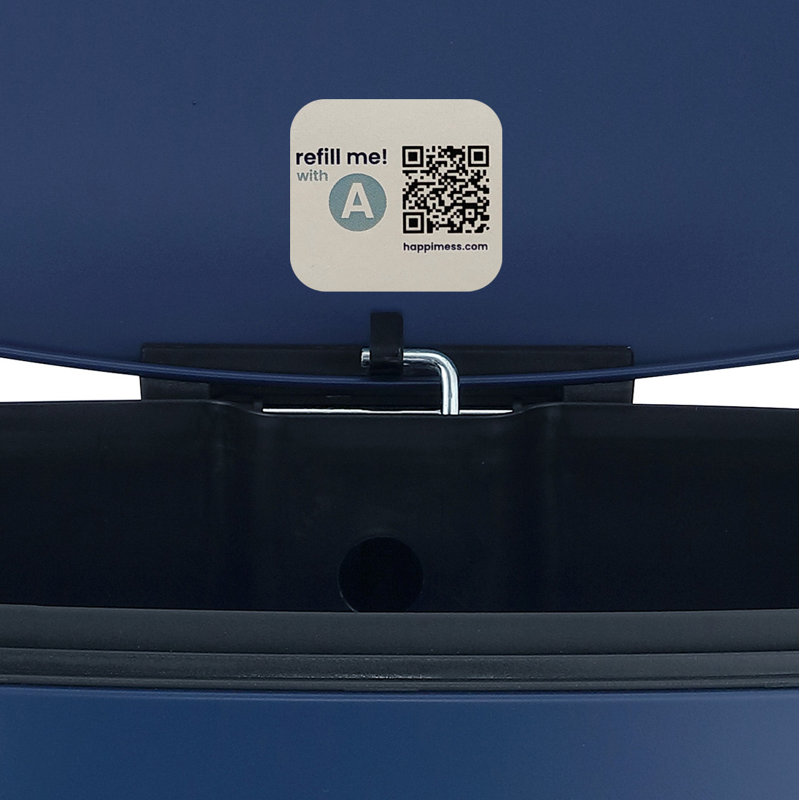 Denim Blue Stainless Steel 8-Gallon Step Trash Can