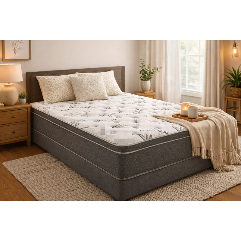 Matelas simple de 10 pouces avec housse et ressorts enveloppés pour un sommeil réparateur, Lit simple