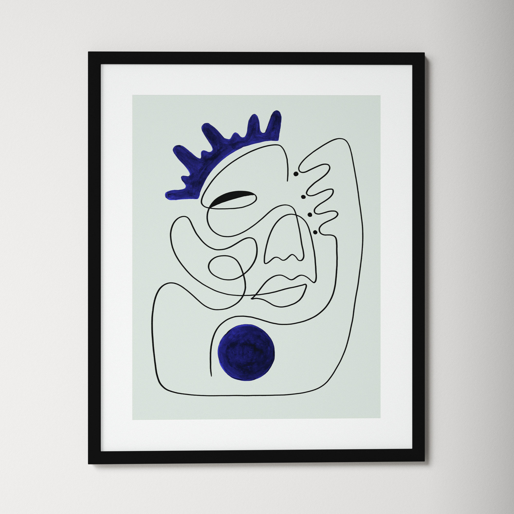 El Rey by Shatha Al Dafai, 33.38" H x 27.38" W x 0.875" D, Noir Black Framed