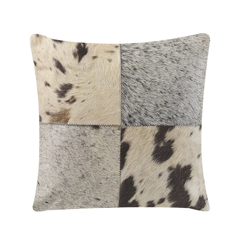 Aralyn Patchwork Beige Square Cushion, Grey