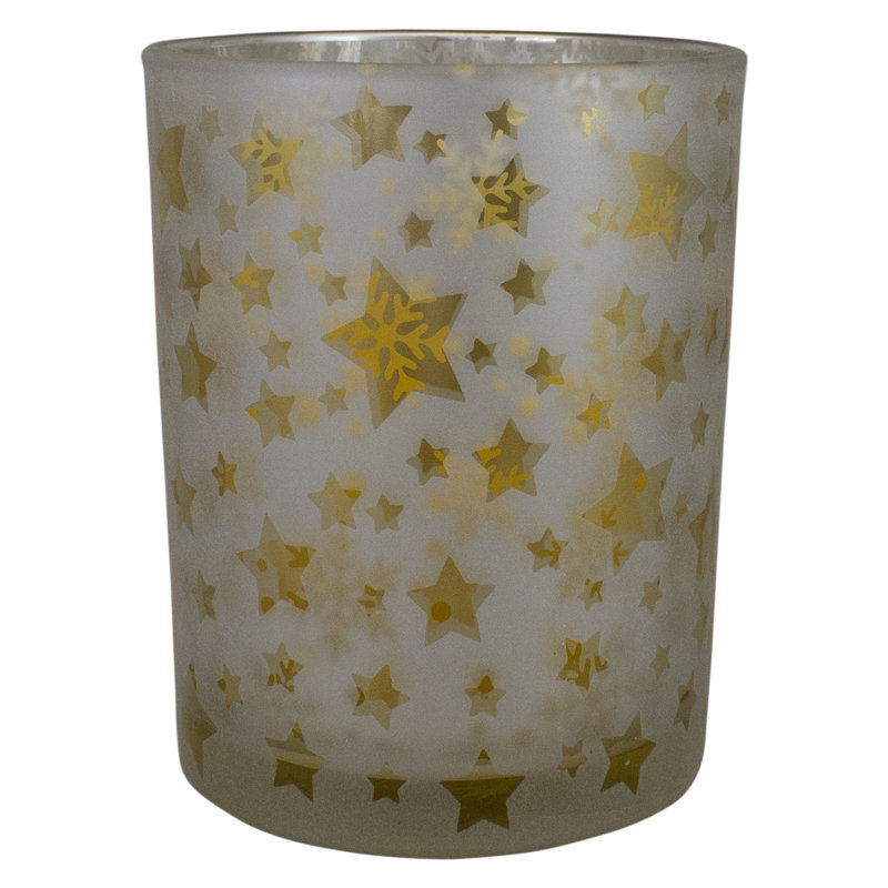 5'' H Glass Tabletop Tealight Holder, 3" H x 2.75" W x 2.75" D