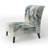 White Stained Glass Floral - Velvet Upholstered Floral Slipper Chair-118098695