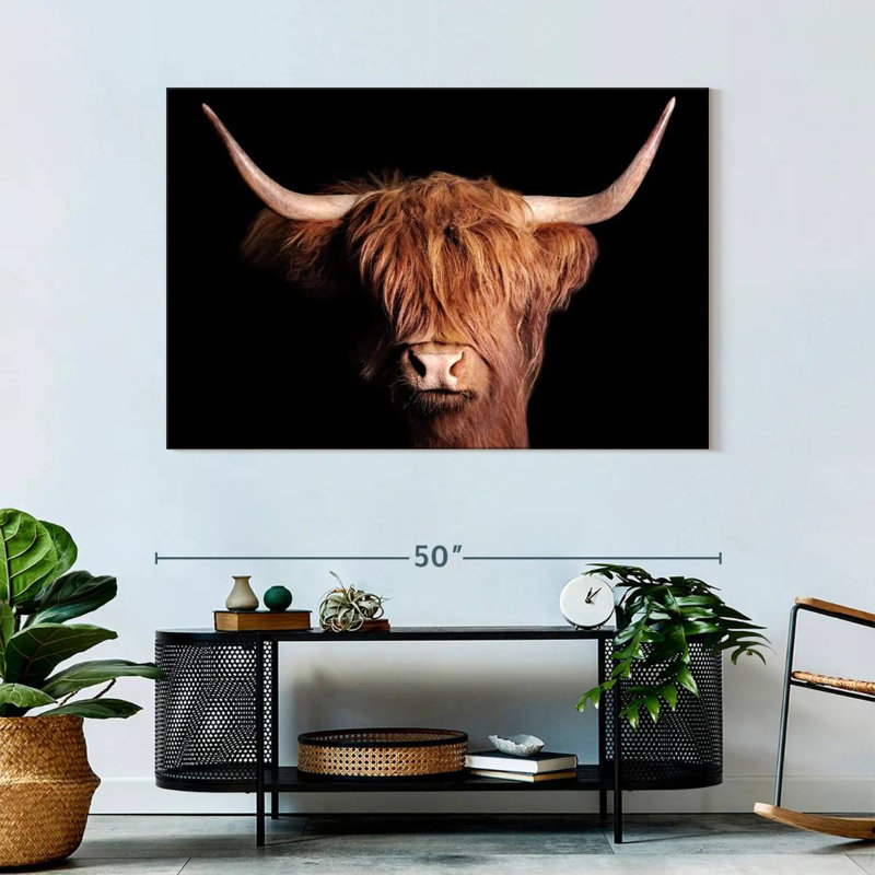 «Scottish Highland Cow», reproduction sur toile, H 32 po x l 48 po x P 1,25 po