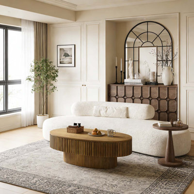 Oval Coffee Table with Storage