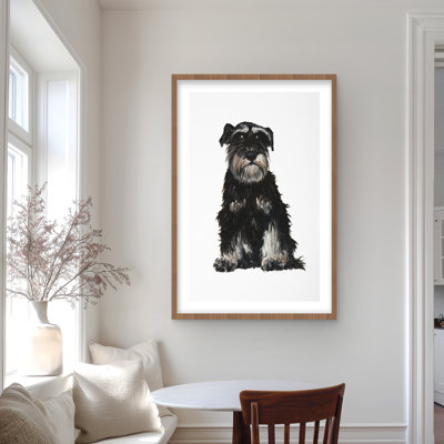 Schnauzer miniature gris, reproduction encadrée matte | Décoration intérieure