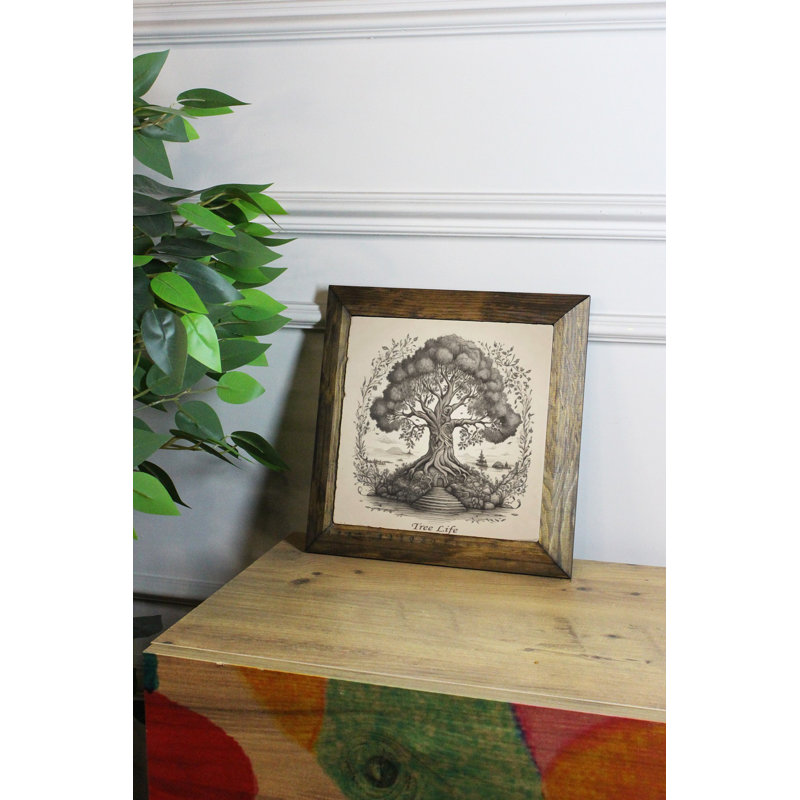Élégante peinture encadrée décorative, art 100% pierre, 6,1 x 6,1 pouces | Cadre en bois de qualité supérieure, épaisseur: 0,8 po | Imprimé UV pour des couleurs éclatantes | Parfait pour la décoration intérieure, le salon et le bureau
