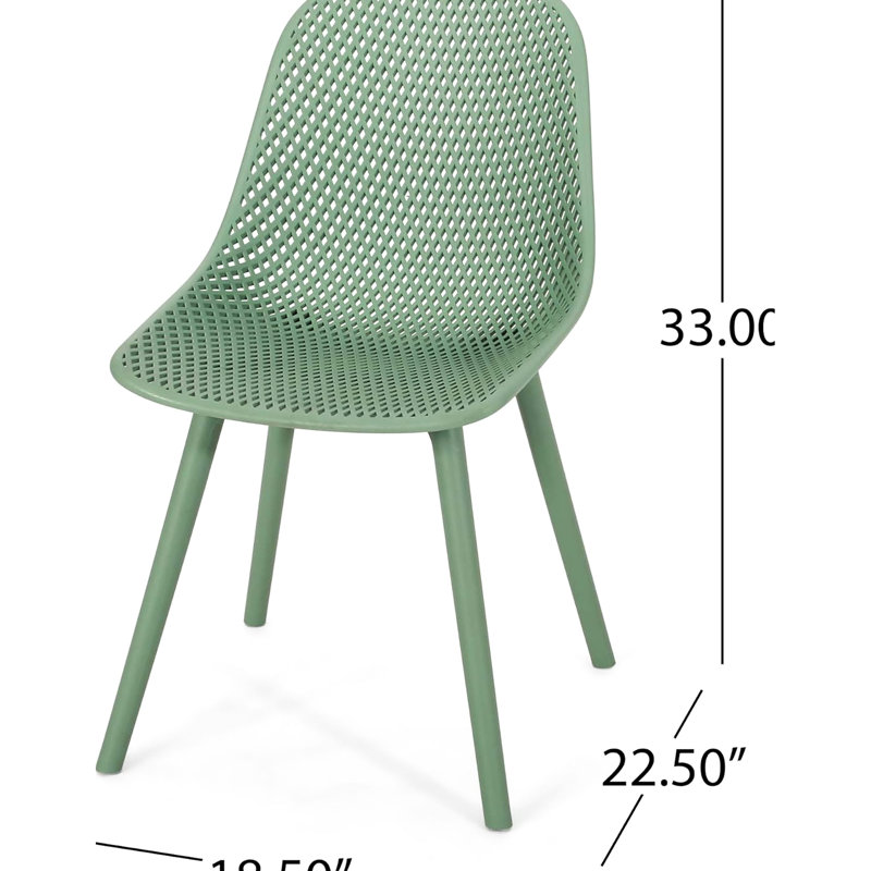 De 4 chaises Posey en polypropylène avec un design moderne et des cadres stables 22,63 po de largeur 10,11 lb