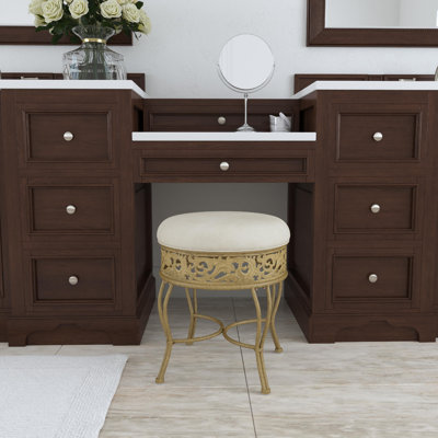 Kaye Metal Vanity Stool by Astoria Grand