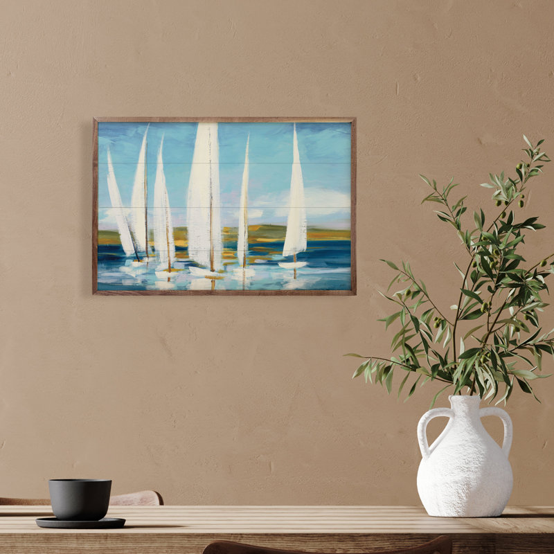 Horizon, voilier par Julia Purinton, H 16 po x l 24 po