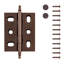 Charnières à mortaise encastrées / encastrées sans cadre - bronze Wellington - charnières de porte d'armoire (ensemble de 2)-30740176-125401128