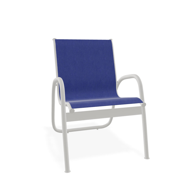 Fauteuil de patio Gardenella, Neige texturée, Atlantis bleu royal Sunbrella®