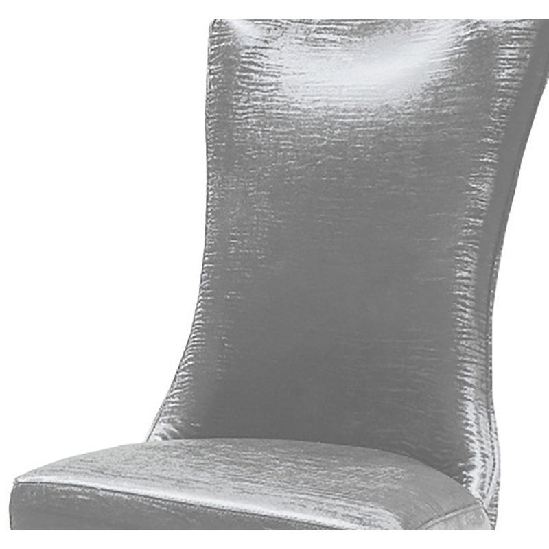 Ensemble de 2 chaises d'appoint Ludgera, Gris, Chrome chrome