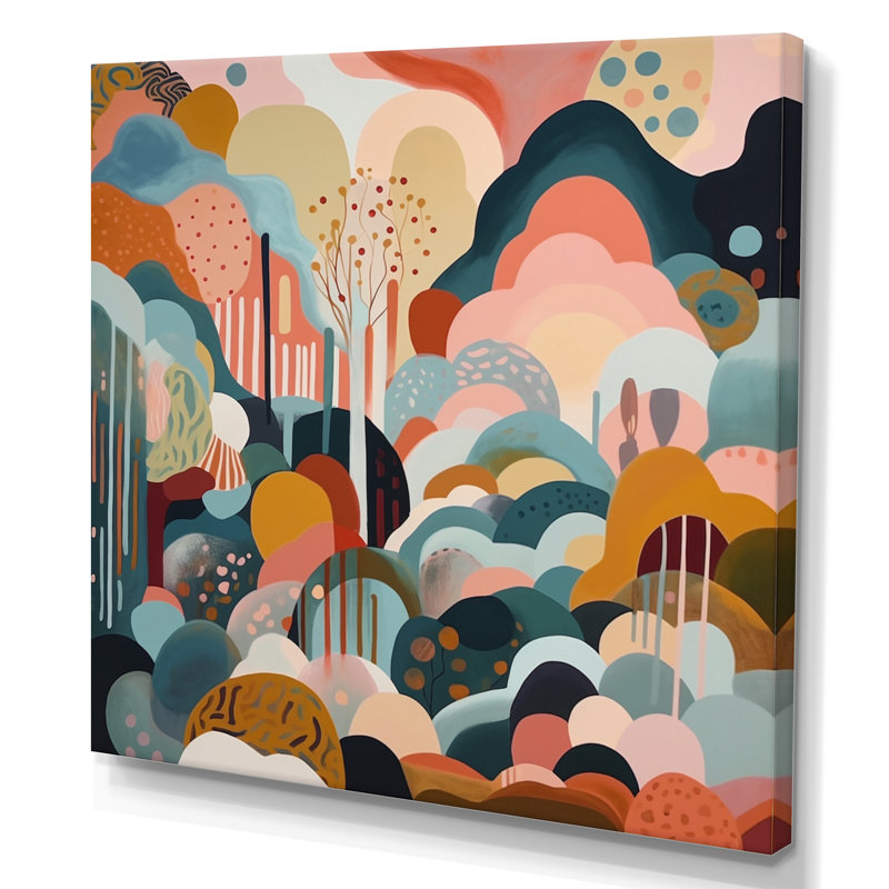 «Pink Green Minimalims Explosion III», reproduction sur toile, H 36 po x l 36 po x P 1,5 po, Toile tendue