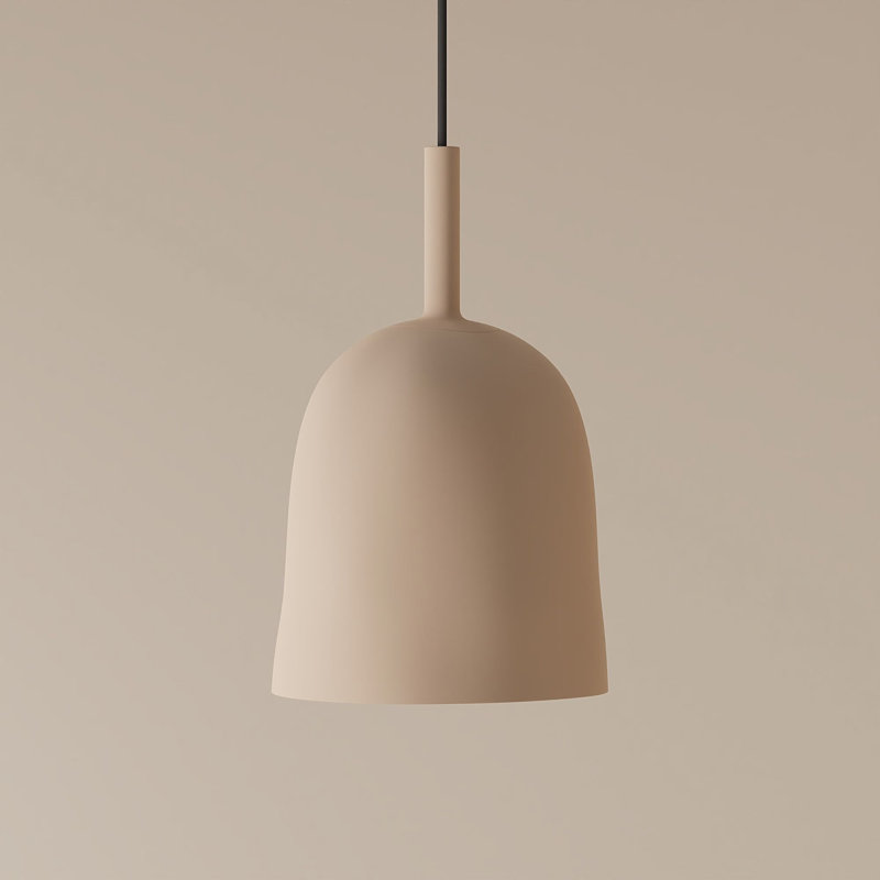 Vessel Pendant Light, Peach, 18.5'' H x 9'' W x 9'' D, Black