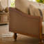 71" Mid-Century Chenille Loveseat Sofa, Rattan Arms and Rubber Wood Legs for Living Room-133661402