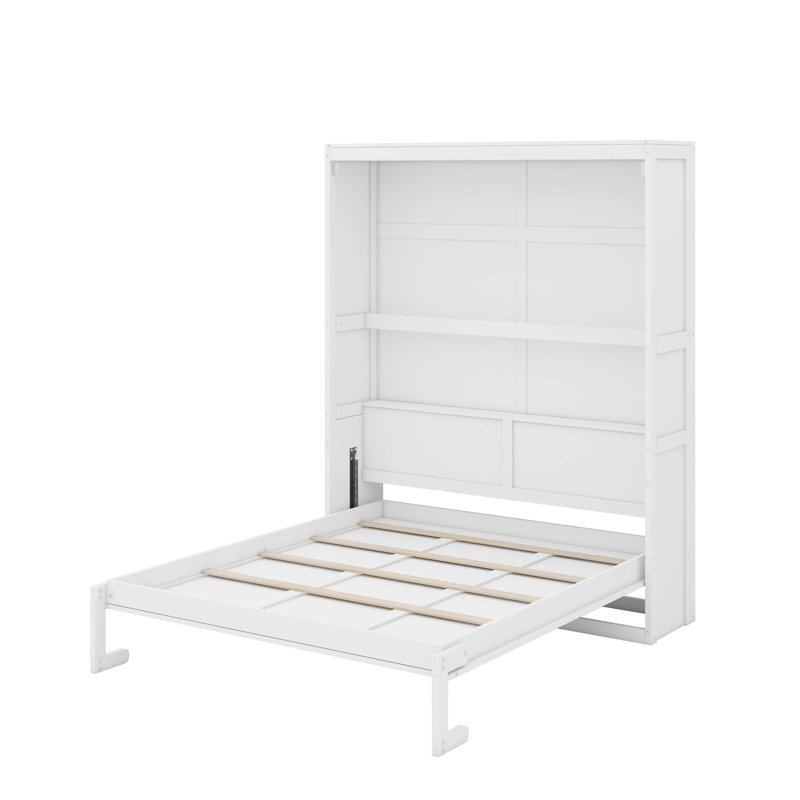 Lit escamotable double avec tablettes