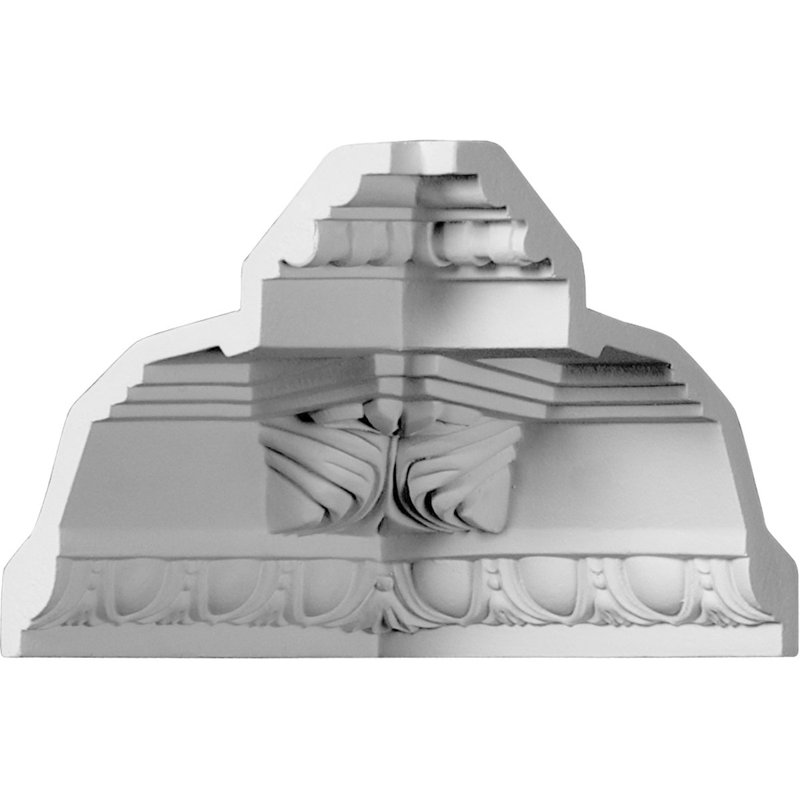 Coin intérieur Endurathane pour moulure couronnée Attica Acanthus, P 5 1/4 po x H 5 1/4 po (correspond à la moulure MLD05X05X07AT), apprêté en usine