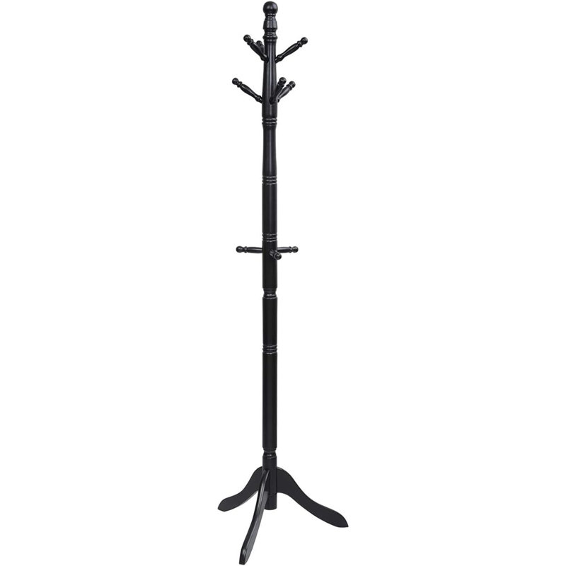 Anselmi Freestanding 9 - Hook Coat Rack, Black