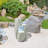 3-Tier Resin White Geometric Fountain With LED Lighting