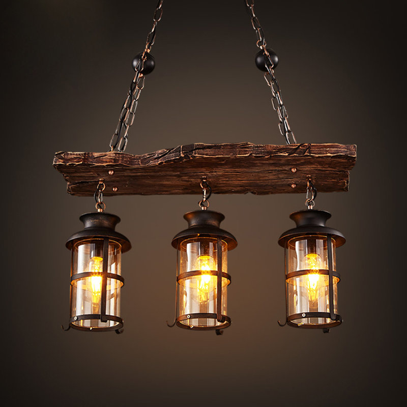 Brocadero 3 - Light Matte Black Kitchen Island Pendant, 43"H x 27"W