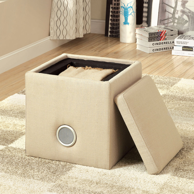 Upholstered Ottoman, Ivory