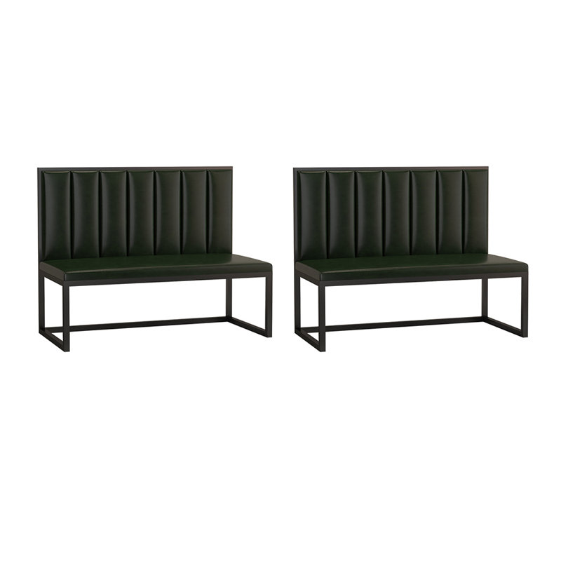 Banc rembourré en similicuir, Vert foncé