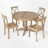 Kawliga 5-Piece Dining Table Set, Two-Size Round To Oval Extendable Wood Dining Table and 4 Upholstered Dining Chairs-88581092