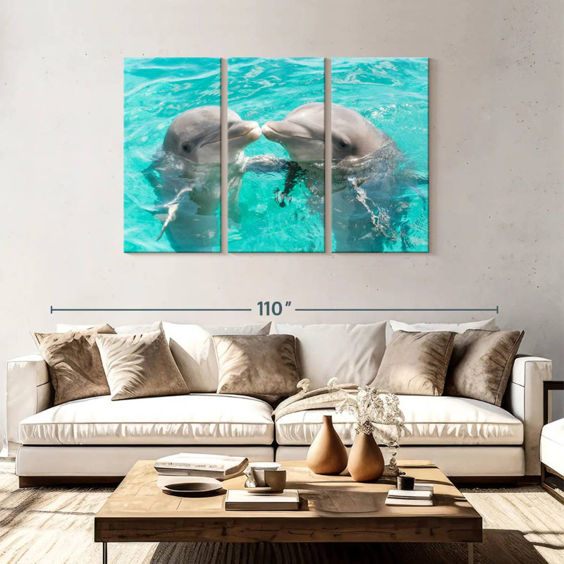 Brampt Dolphins Kissing, 48" H x 74" W
