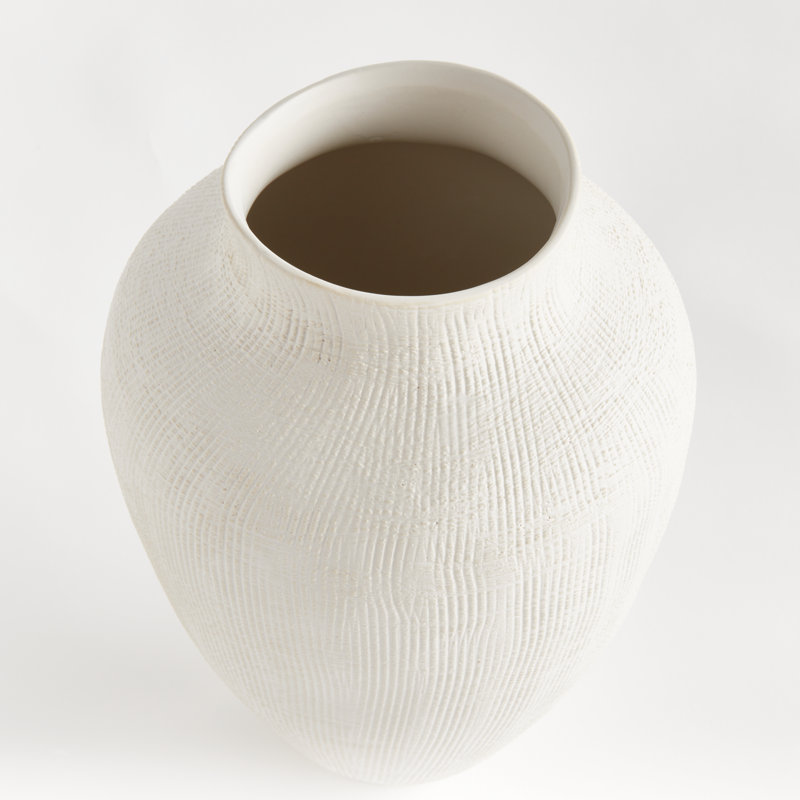 BB OJAI VASE SMALL, White, 11.25" H x 8" W x 8" D