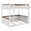 Grand lit superposé en bois avec tablettes intégrées et boîte de rangement, lits superposés à plancher bas, lumière DEL et station de charge USB-1223470802