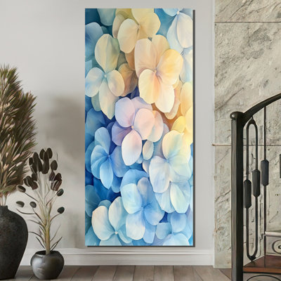 Abstract Hydrangea Horizon Of Simplicity I - Hydrangea Canvas Wall Art