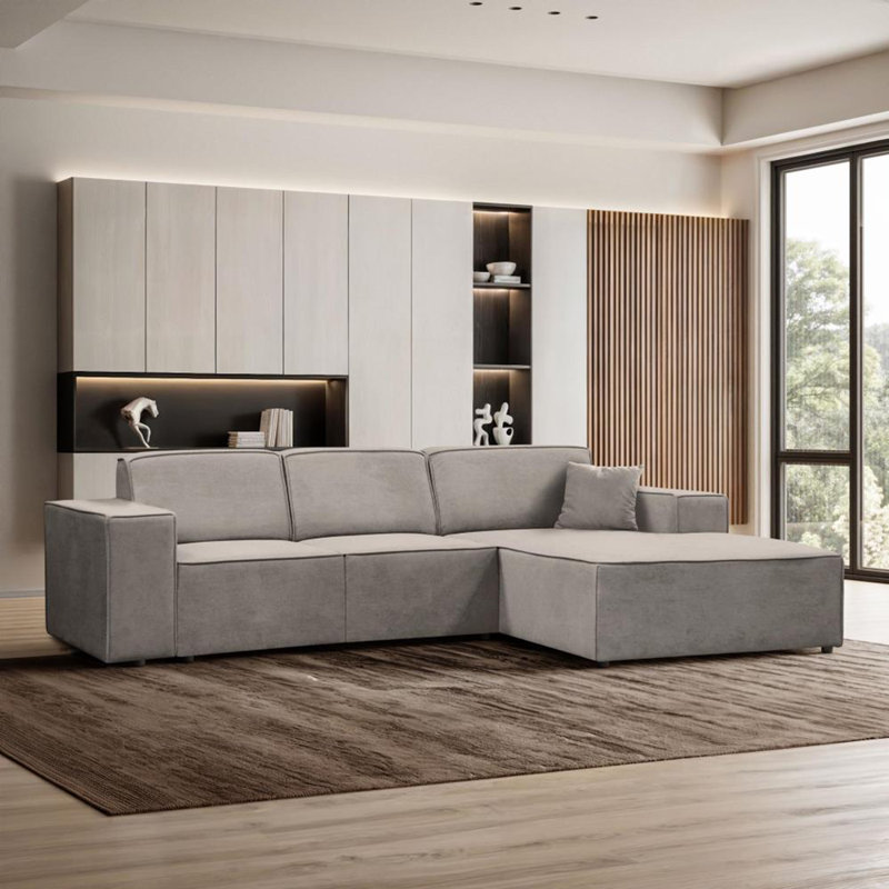 Avionna 4 Seater Sofa & Chaise, Right Hand Facing, Cappucino