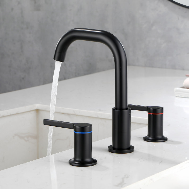 Widespread 2-handle Bathroom Faucet, Black