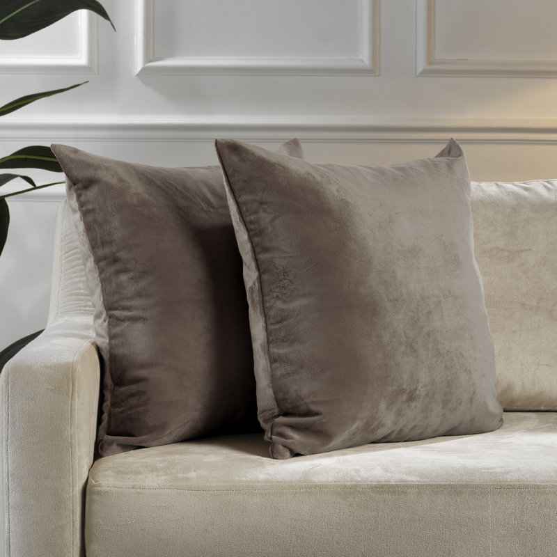Matte Velvet Pillow Cover, 14" x 14", 22 Cappuccino