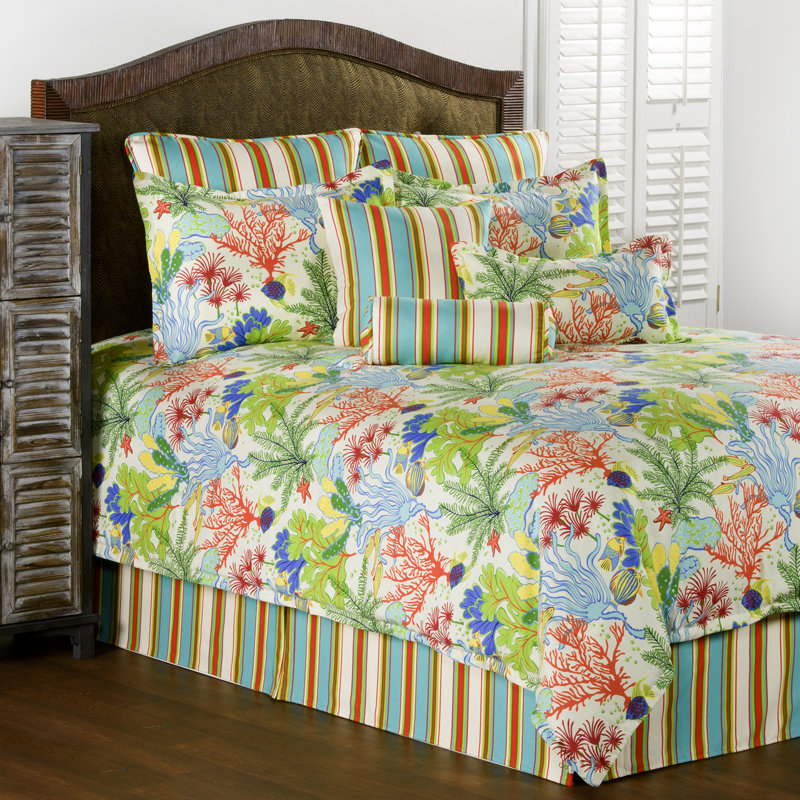 Island Breeze Coastal Cotton Comforter, King Comforter + 3 Additional Pieces