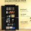 Armoire de cuisine de style nordique, armoire de cuisine autoportante, armoire de rangement avec portes et tablettes-1525186655