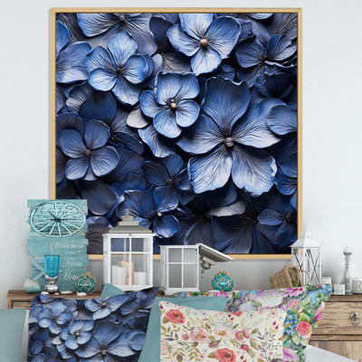 Beauté ornée bleue sur toile