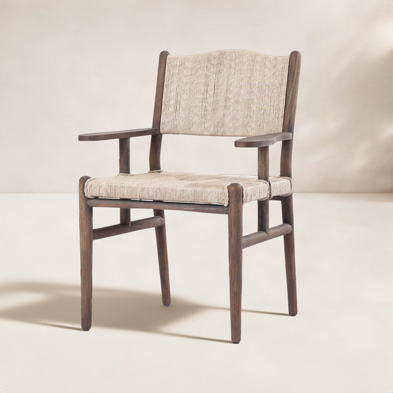 Herrin Outdoor Teak Dining Armchair, Brown